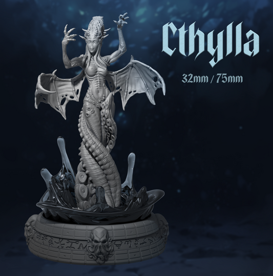 Cthylla | Tabletop or Display Scale | D&D TTRPG Fantasy Miniature | Dungeons and Maidens