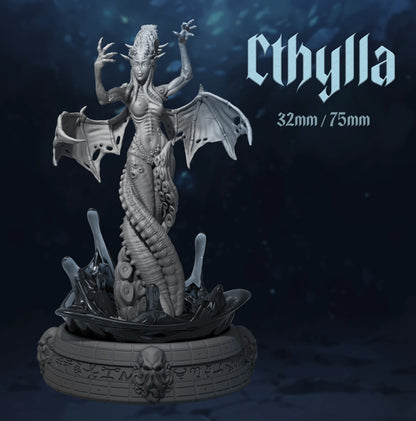 Cthylla | Tabletop or Display Scale | D&D TTRPG Fantasy Miniature | Dungeons and Maidens
