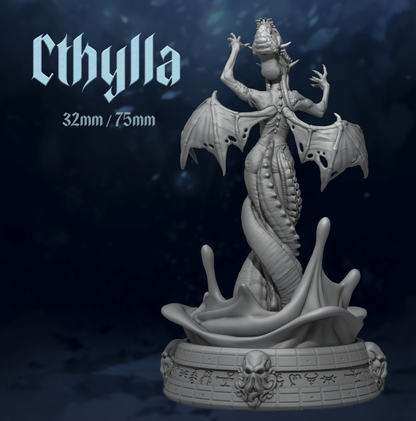 Cthylla | Tabletop or Display Scale | D&D TTRPG Fantasy Miniature | Dungeons and Maidens