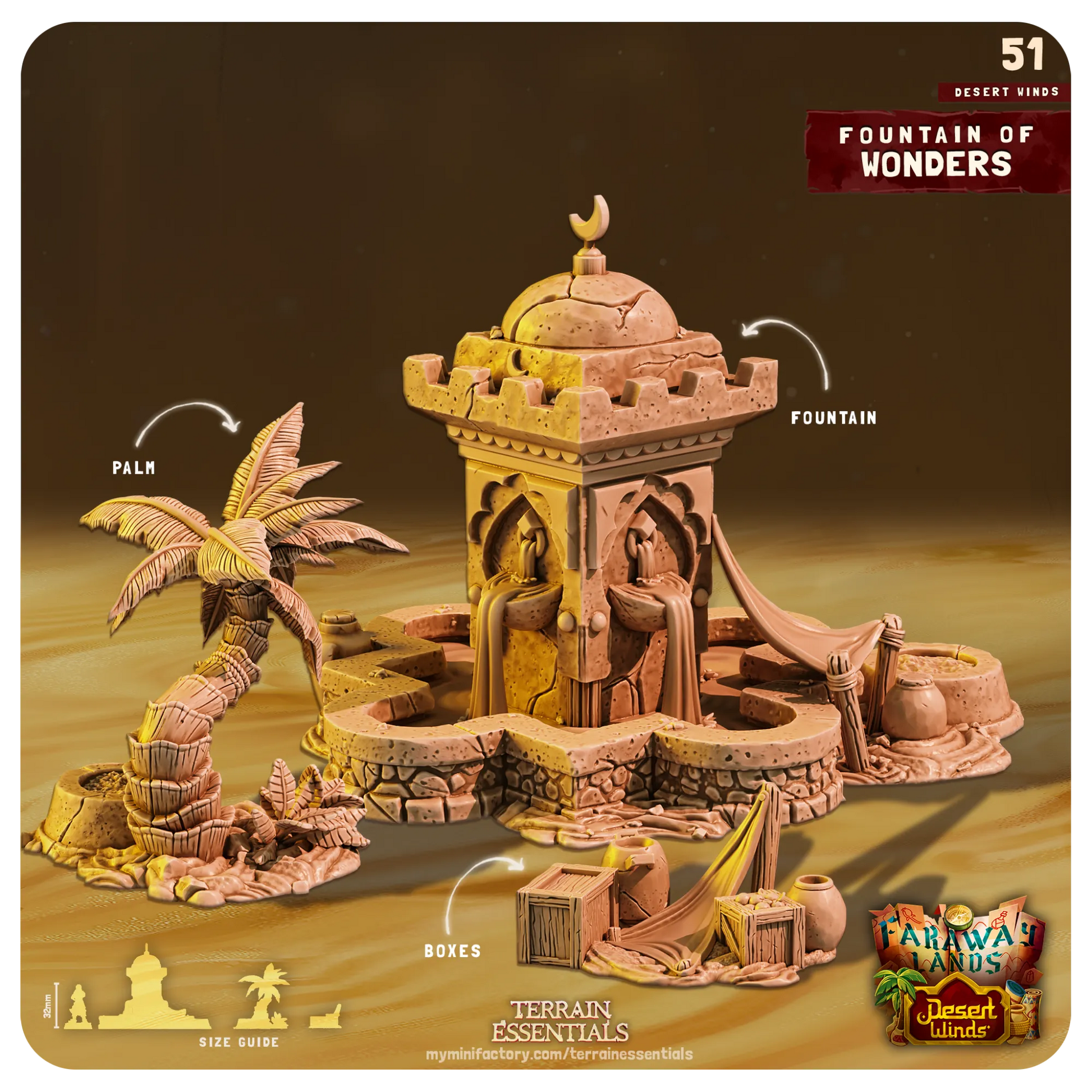 Desert Winds Set | TTRPG Scatter Diorama Dollhouse Miniature | Terrain Essentials