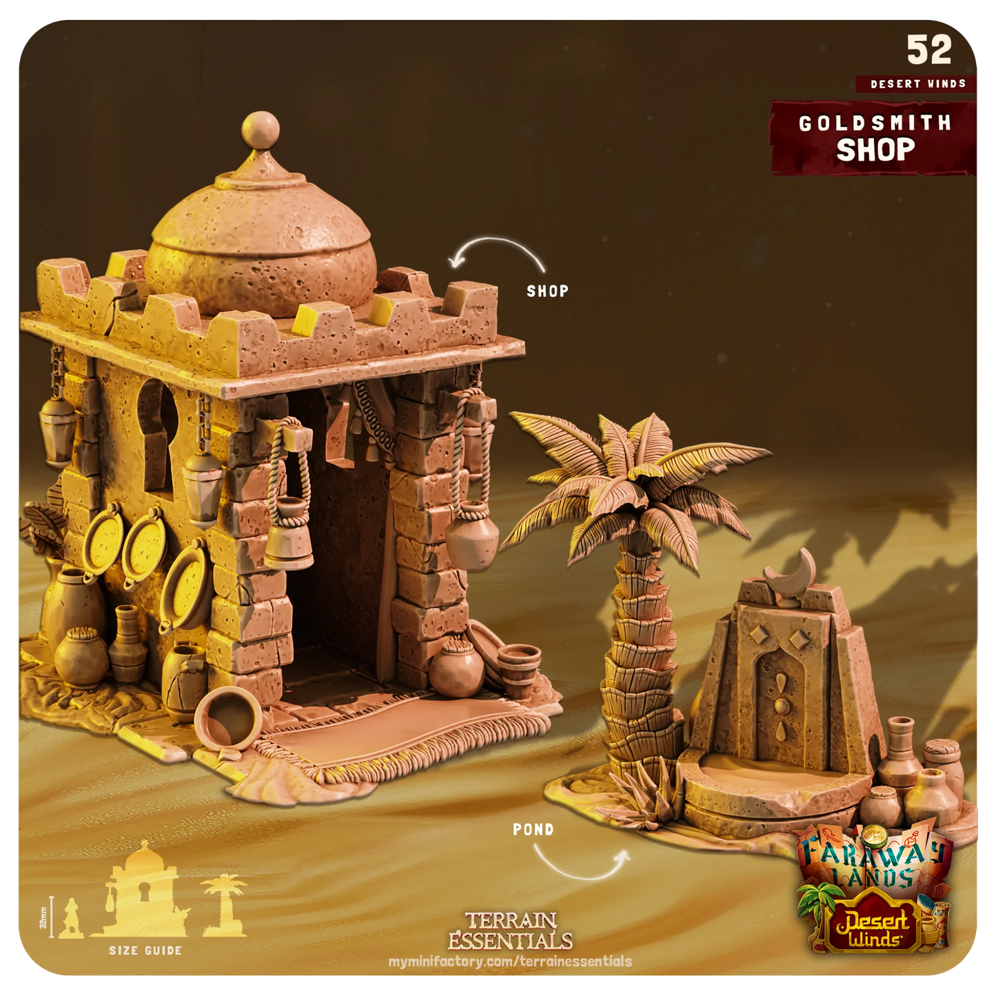 Desert Winds Set | TTRPG Scatter Diorama Dollhouse Miniature | Terrain Essentials