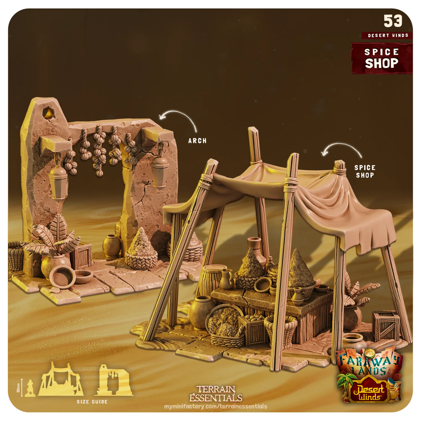 Desert Winds Set | TTRPG Scatter Diorama Dollhouse Miniature | Terrain Essentials