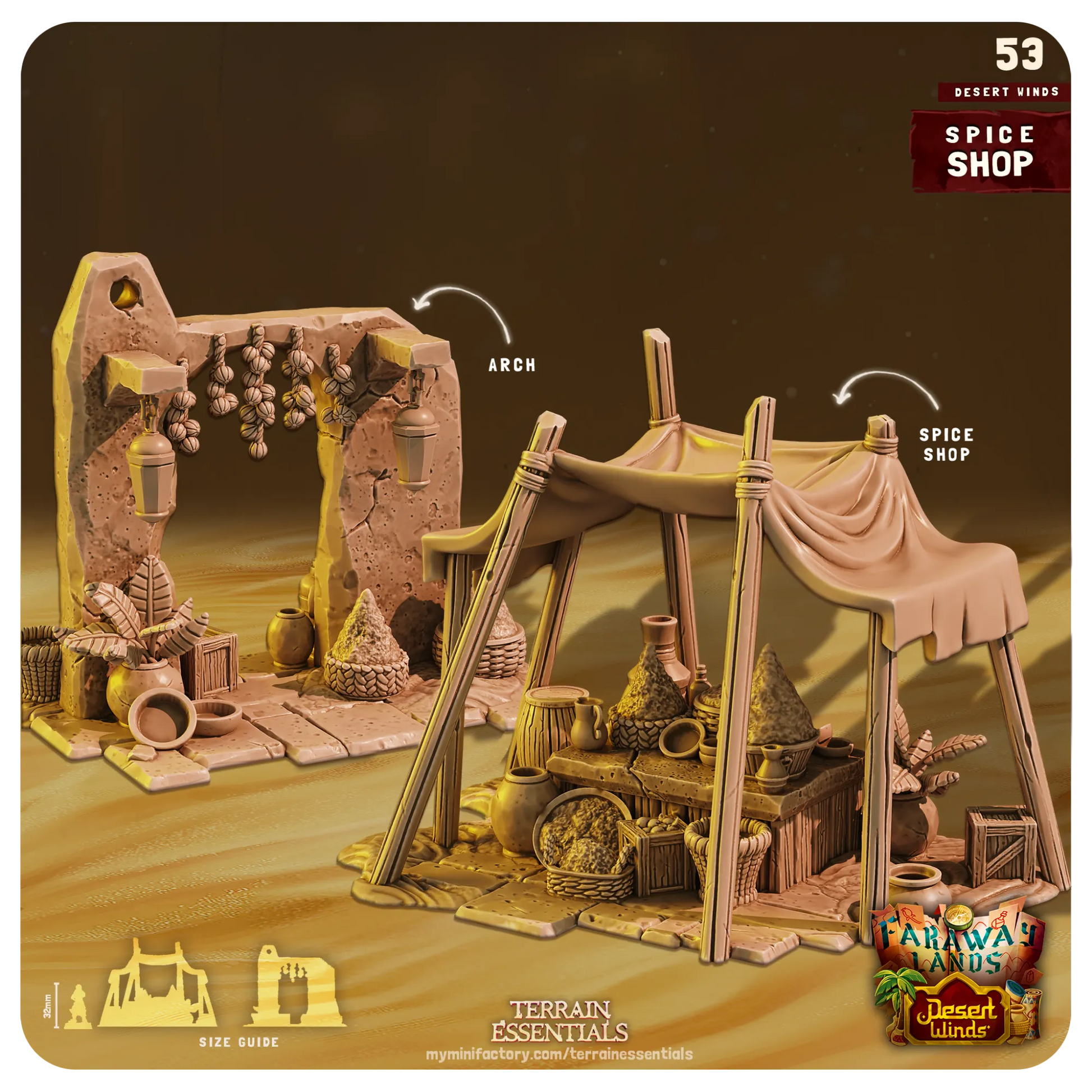 Desert Winds Set | TTRPG Scatter Diorama Dollhouse Miniature | Terrain Essentials