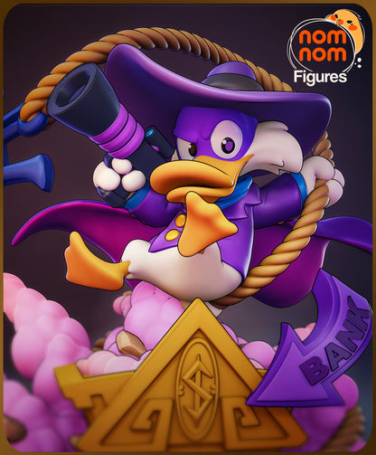Darkwing Duck resin garage kit figure from Tattles Told 3D, detailed Chibi Gettin' Dangerous anime fan art by Nomnom Figures.