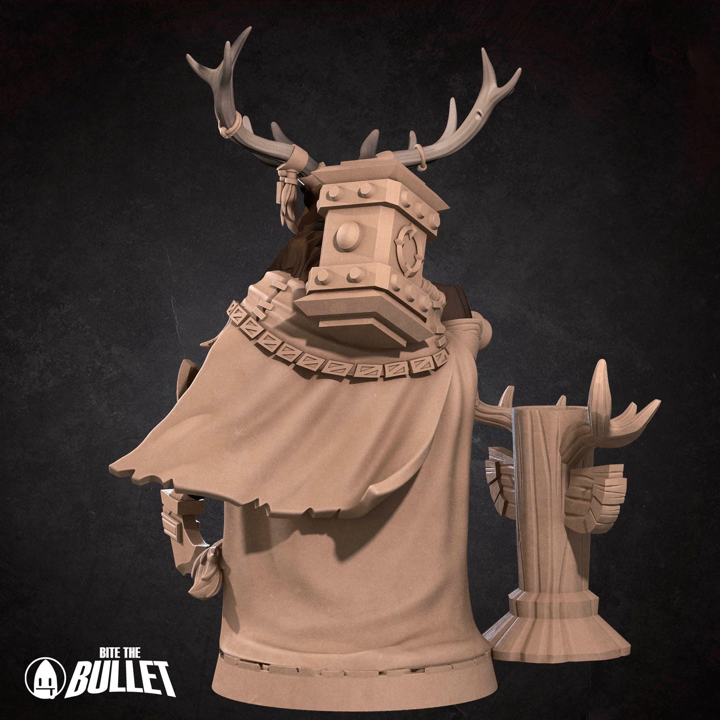 Bullet Town Forest Village, Deerfolk Shaman | D&D Pathfinder TTRPG Miniature | Bite the Bullet