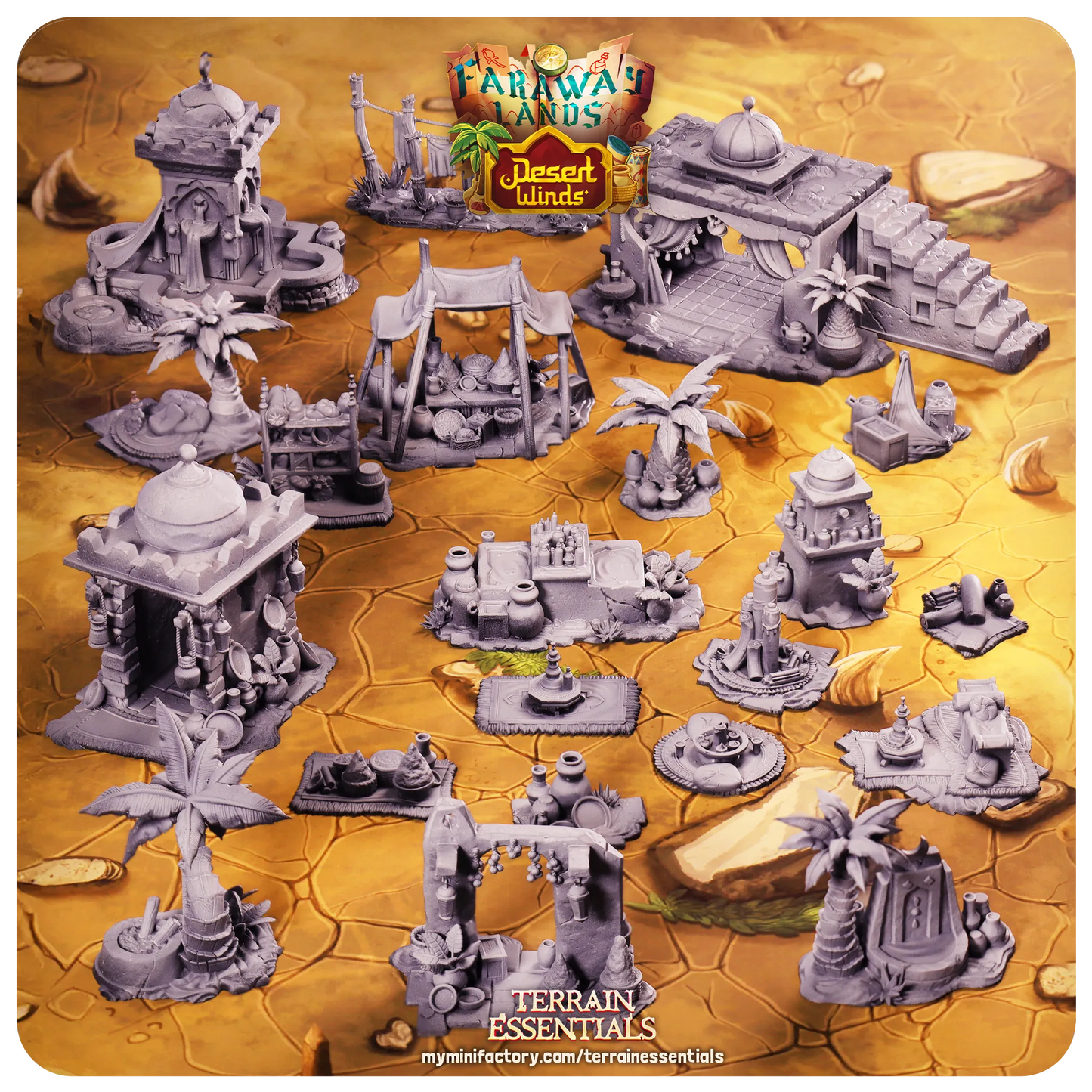 Desert Winds Set | TTRPG Scatter Diorama Dollhouse Miniature | Terrain Essentials