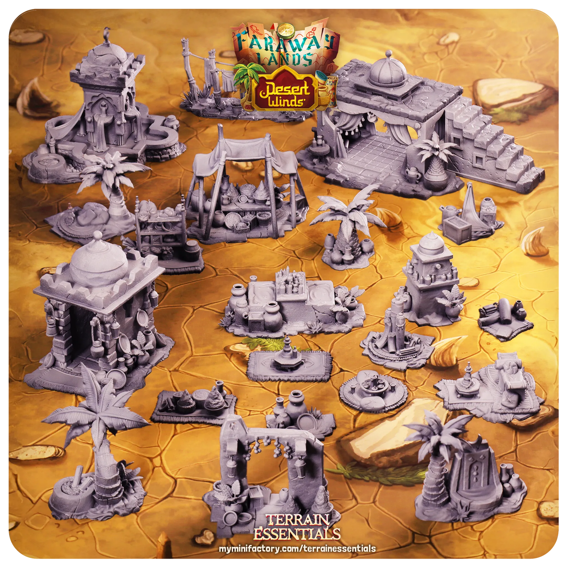 Desert Winds Set | TTRPG Scatter Diorama Dollhouse Miniature | Terrain Essentials