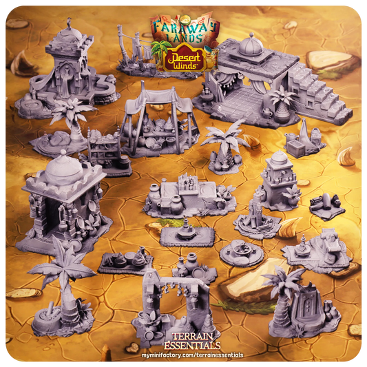 Desert Winds Set | TTRPG Scatter Diorama Dollhouse Miniature | Terrain Essentials