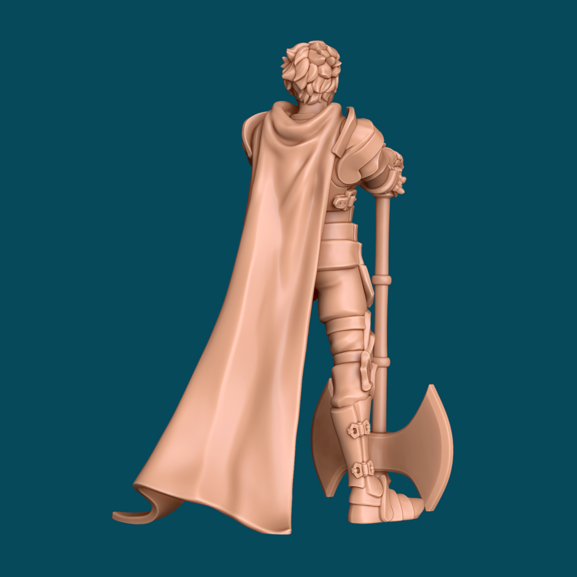 Deus, a normal human fighter miniature from Tattles Told 3D for D&D tabletop RPG, featuring a detailed humanoid figure.