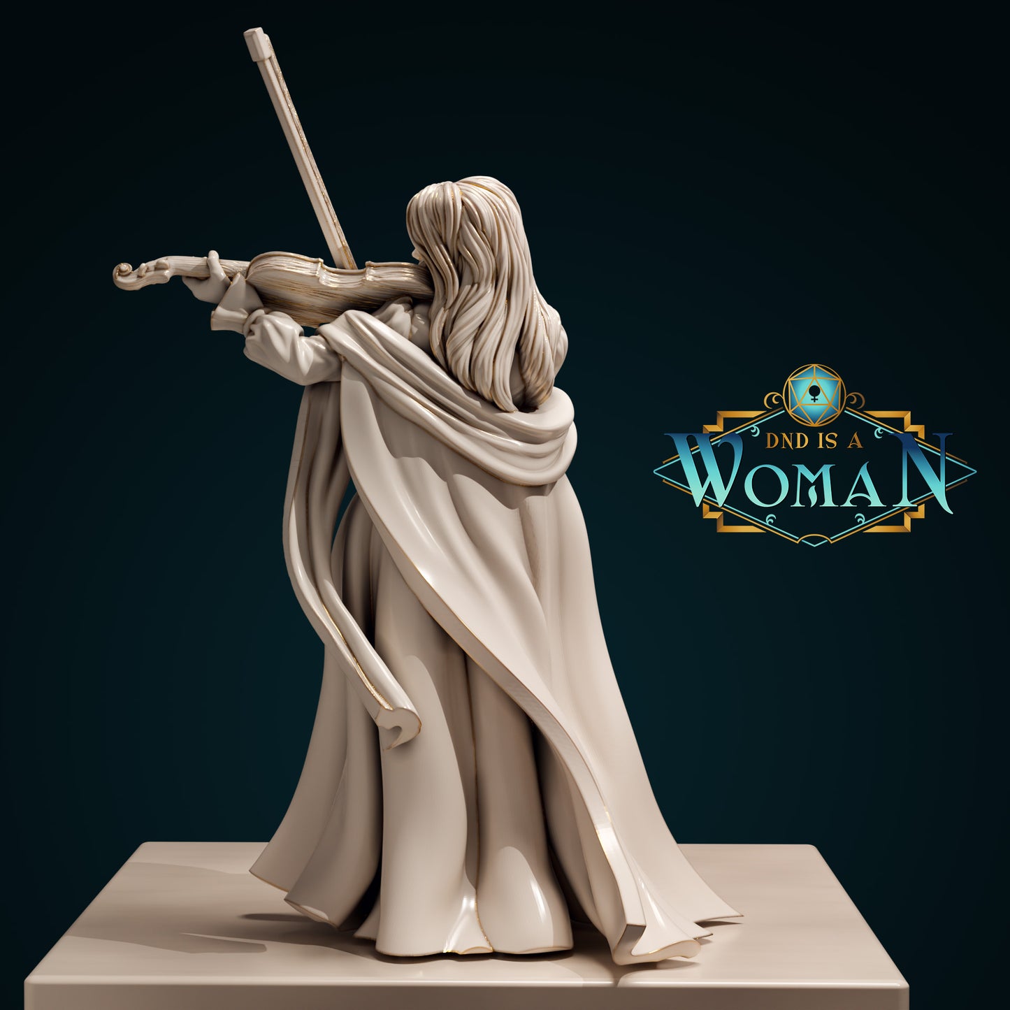 Dhampir Bard Vincentia | D&D TTRPG Miniature | DnD Is A Woman | NO BASE
