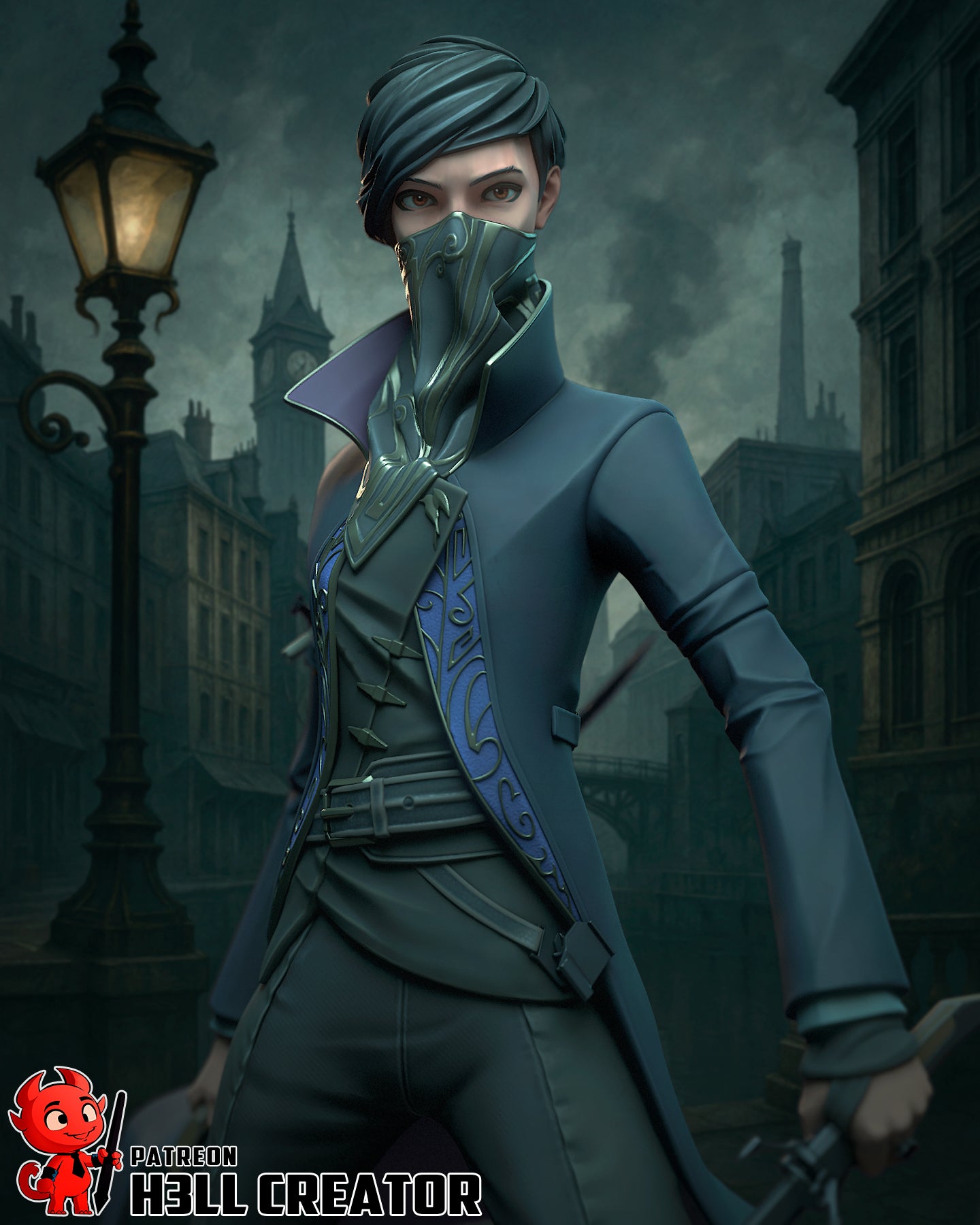 1:12 Masked Empress | Resin Garage Kit Figure Game Fan Art | h3LL creator