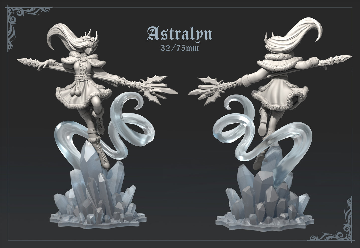 Astralyn | Tabletop or Display Scale | D&D TTRPG Fantasy Miniature | Dungeons and Maidens