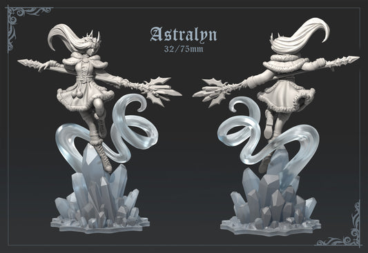 Astralyn | Tabletop or Display Scale | D&D TTRPG Fantasy Miniature | Dungeons and Maidens