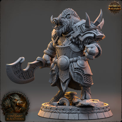 Boar Folk - The Covenant of Blackthorn | Tabletop or Display Scale | D&D Mini | Daybreak Miniatures