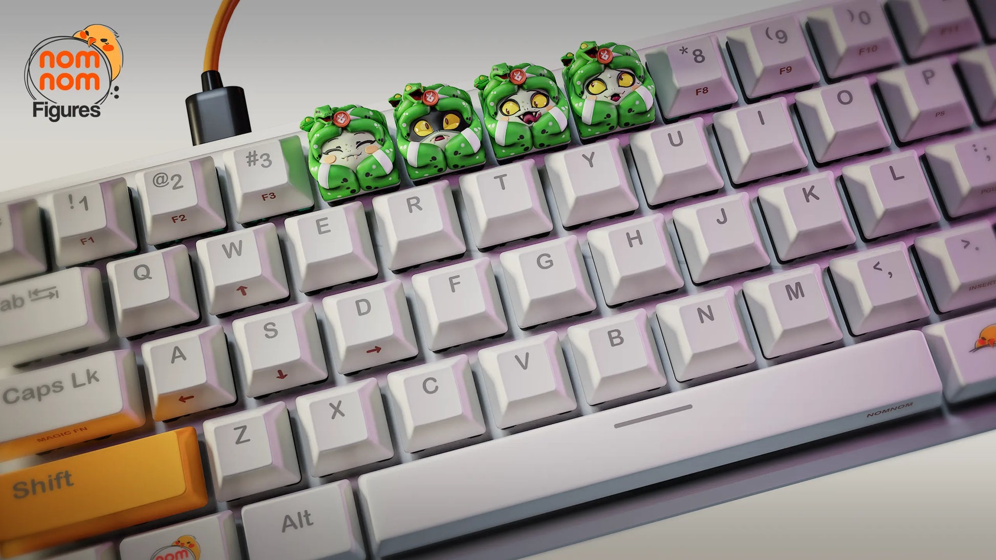 Keycaps - Cutie Medusa | 3D Printed Resin Anime Fan Art | Nomnom Figures