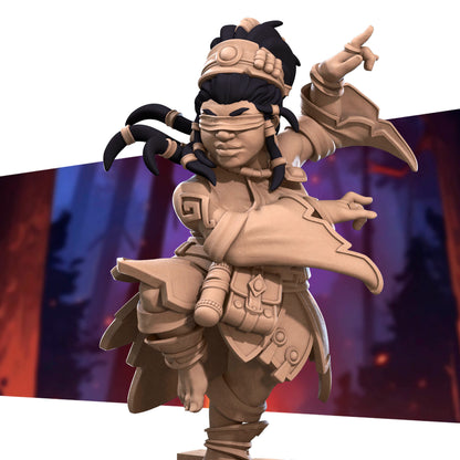 Bullet Heroes, Dwarf Monk | D&D Pathfinder TTRPG Miniature | Bite the Bullet