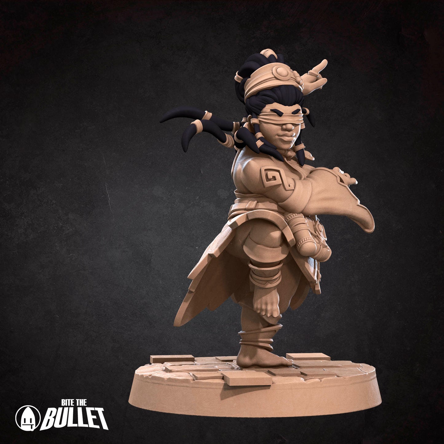 Bullet Heroes, Dwarf Monk | D&D Pathfinder TTRPG Miniature | Bite the Bullet