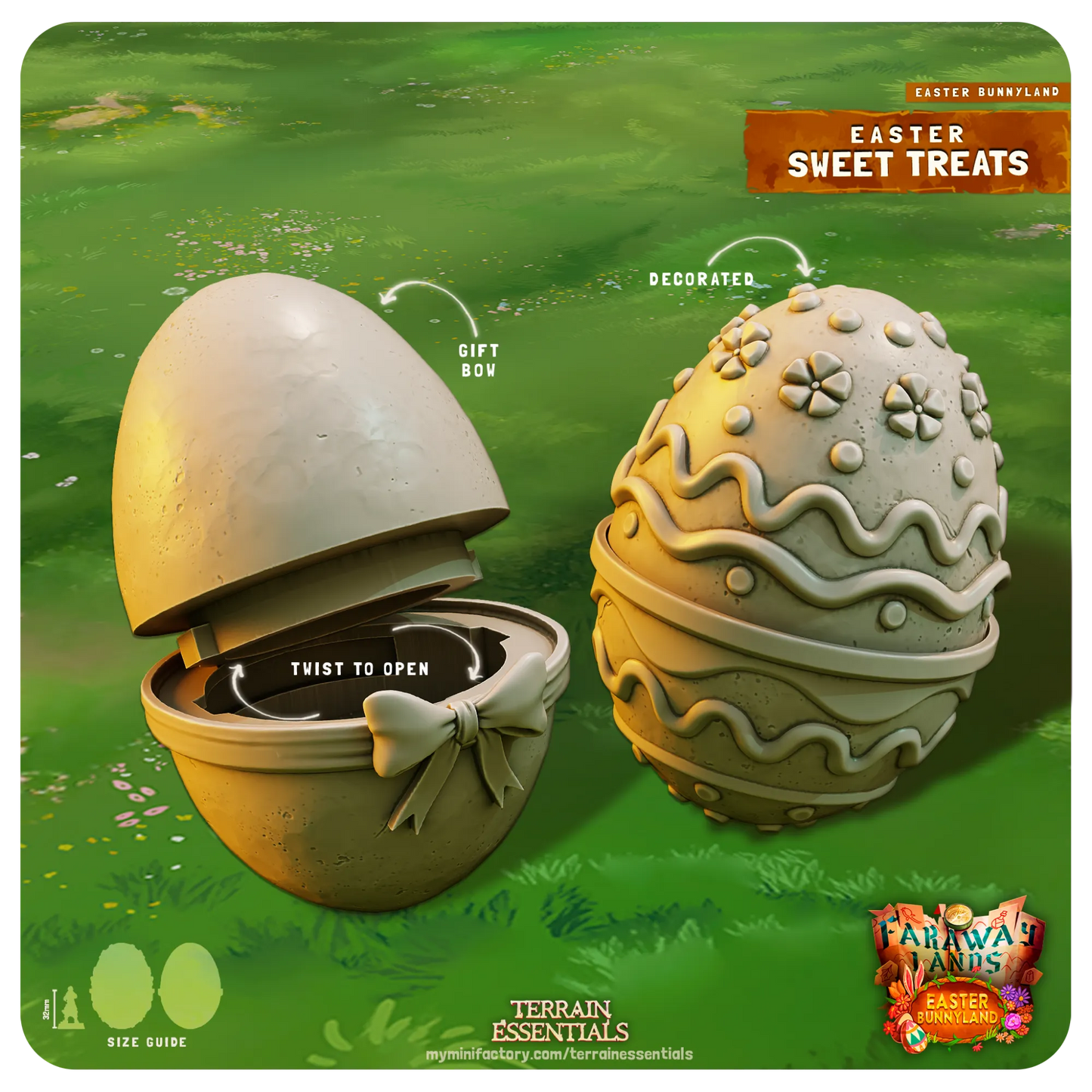 Easter Bunnyland Set | TTRPG Scatter Diorama Dollhouse Miniature | Terrain Essentials