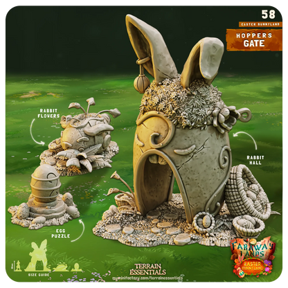 Easter Bunnyland Set | TTRPG Scatter Diorama Dollhouse Miniature | Terrain Essentials