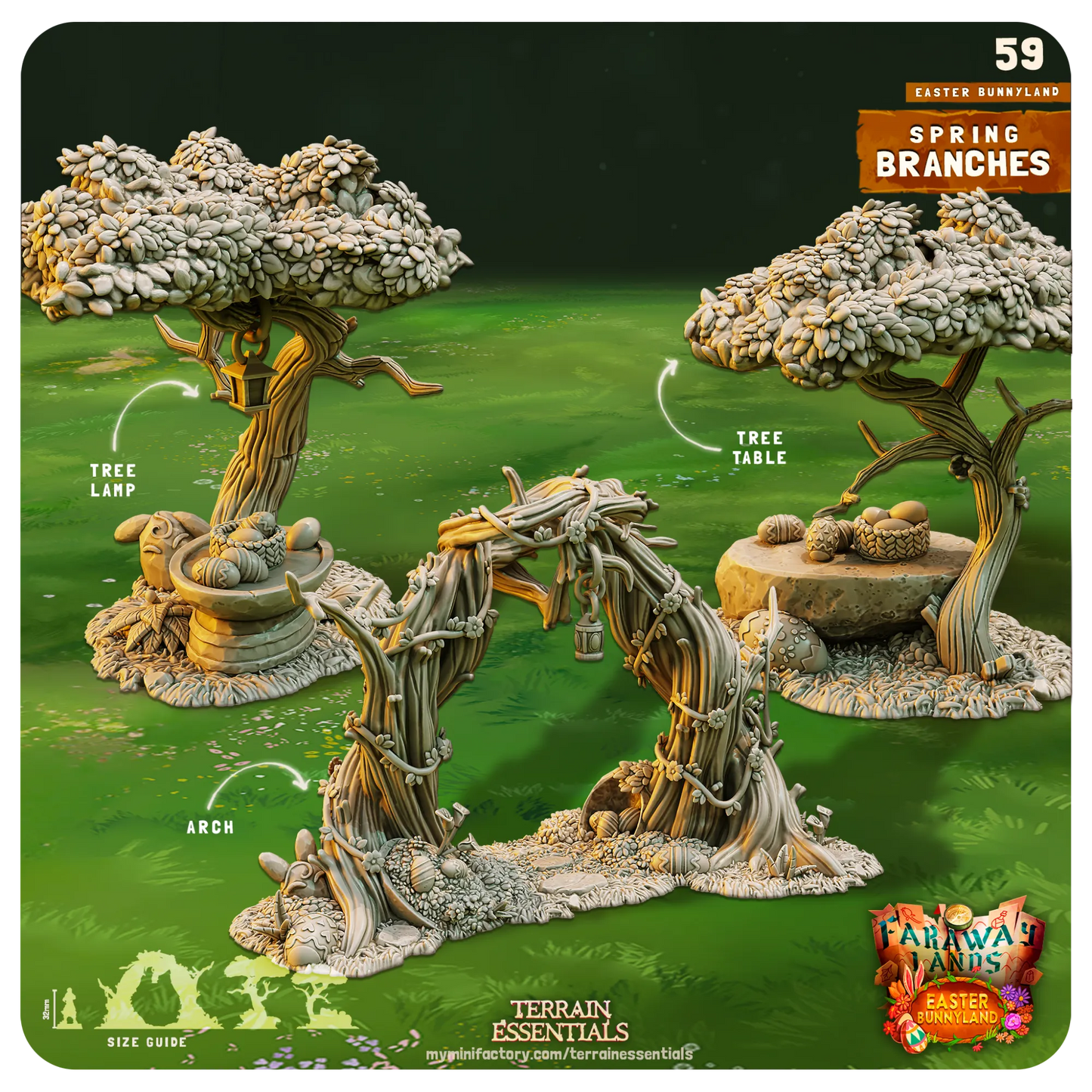 Easter Bunnyland Set | TTRPG Scatter Diorama Dollhouse Miniature | Terrain Essentials