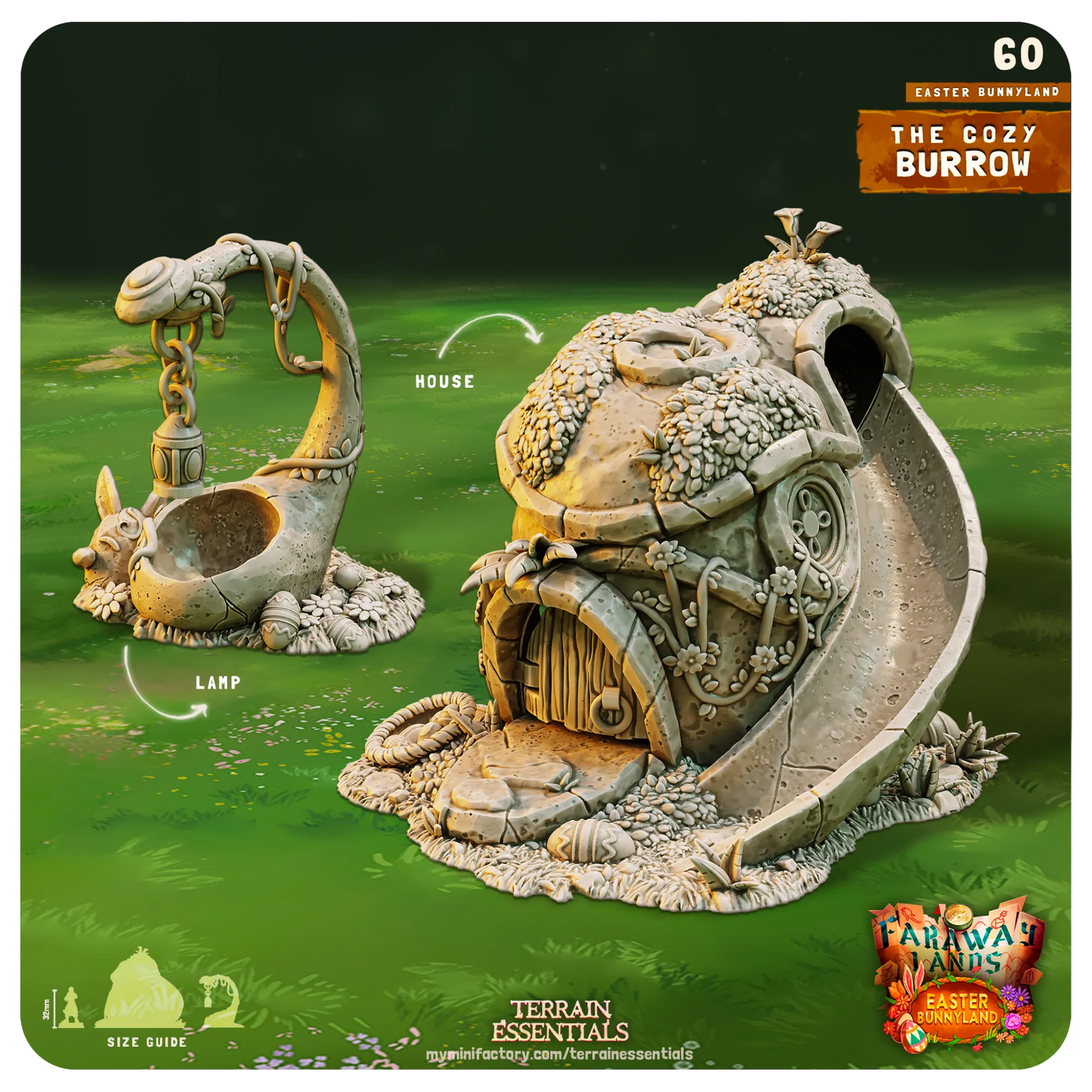 Easter Bunnyland Set | TTRPG Scatter Diorama Dollhouse Miniature | Terrain Essentials