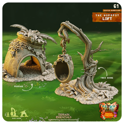 Easter Bunnyland Set | TTRPG Scatter Diorama Dollhouse Miniature | Terrain Essentials