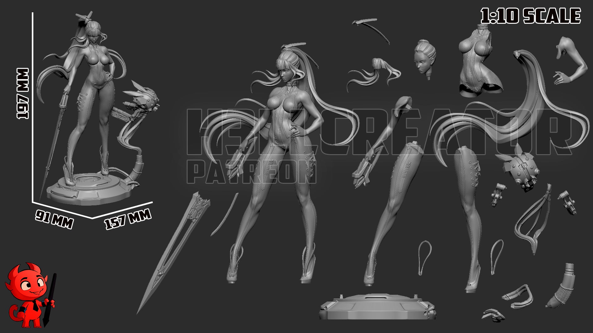 1:10 Combat Android | Resin Garage Kit Figure Game Fan Art | h3LL creator
