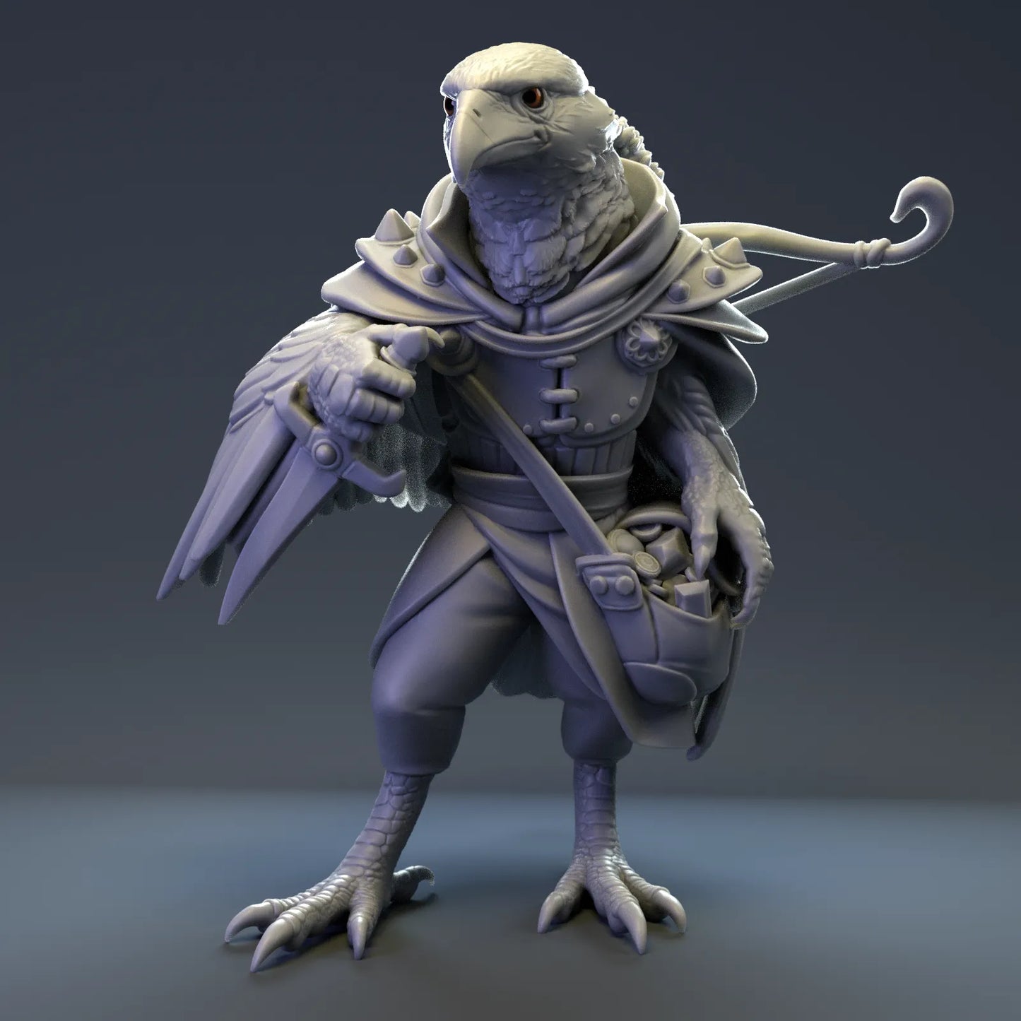 Caracara Eagle Rogue | Tabletop or Display Scale | D&D Humblewood TTRPG Miniature | Pepunki Creatures