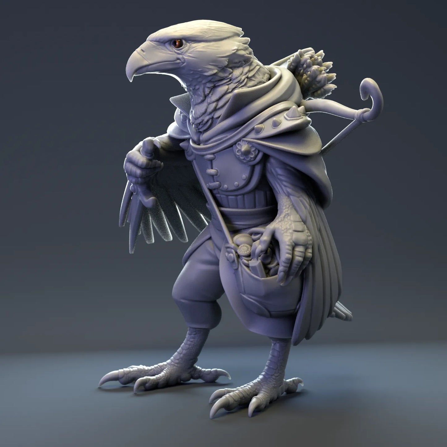 Caracara Eagle Rogue | Tabletop or Display Scale | D&D Humblewood TTRPG Miniature | Pepunki Creatures