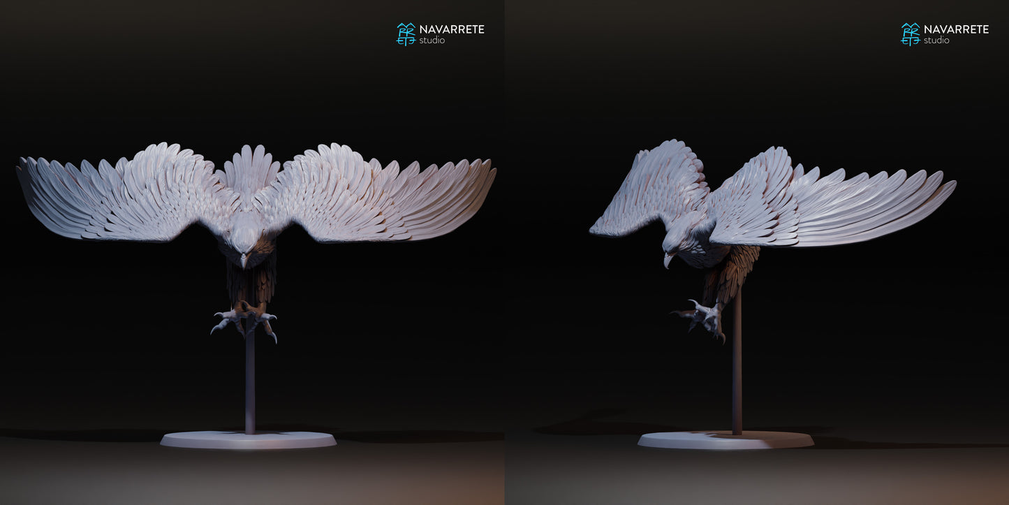 Giant eagle tabletop gaming miniature by Tattles Told 3D, featuring detailed feathers and commanding presence on a game table.