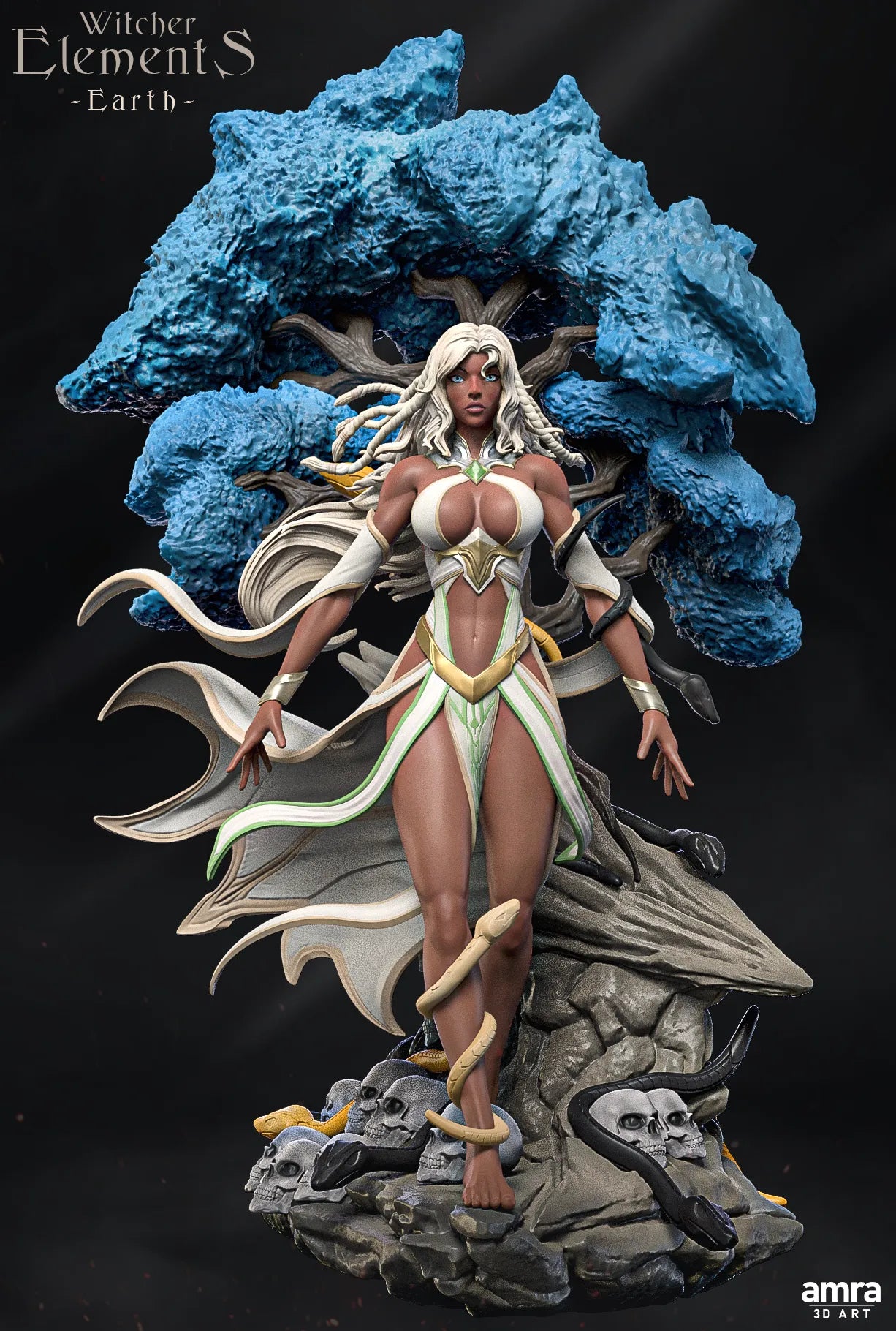 Witcher Elements, Beautiful Female Nature Figures | Display Statues | Amra 3D Art