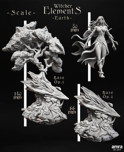 Witcher Elements, Beautiful Female Nature Figures | Display Statues | Amra 3D Art
