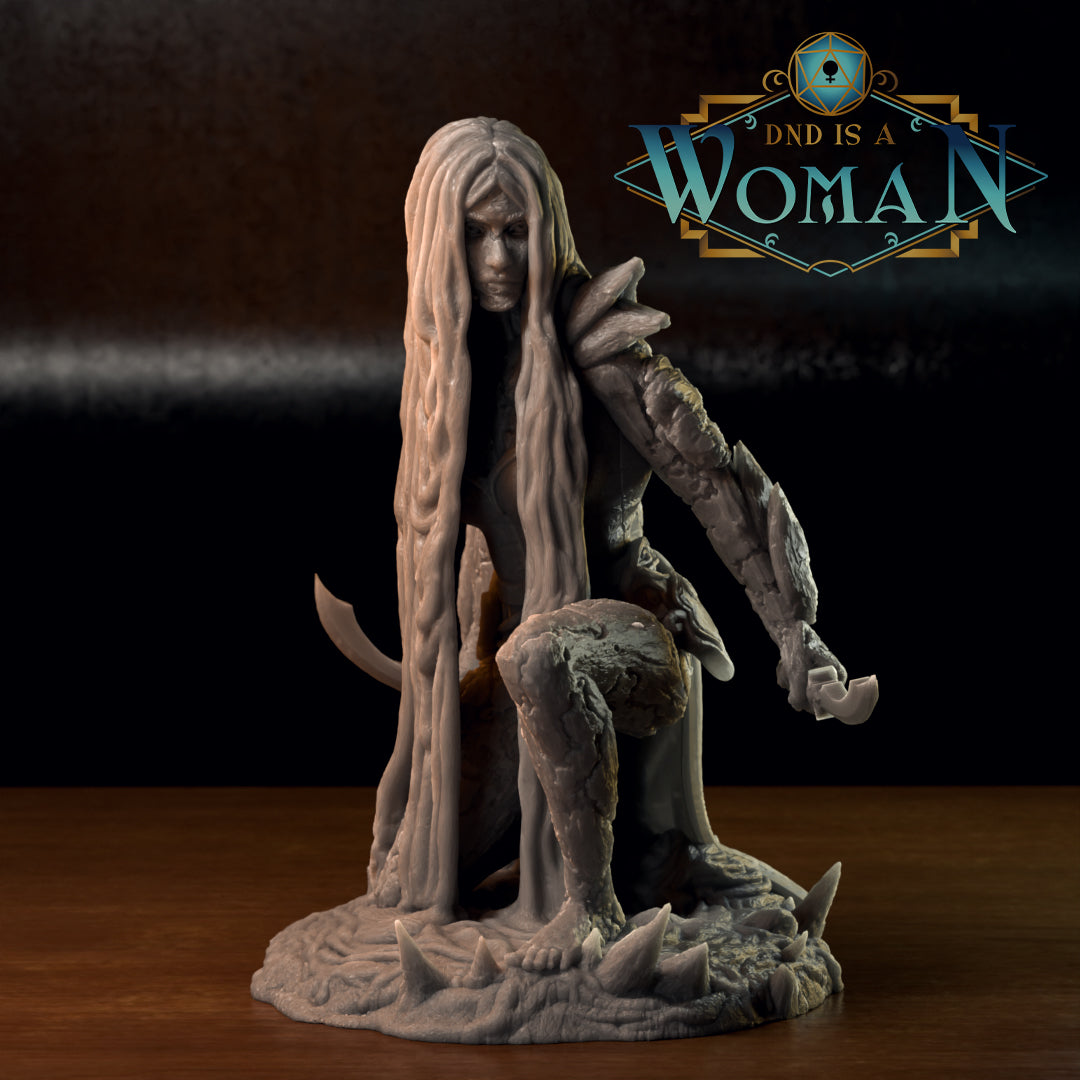 Earth Genasi Rogue, Fiamma | D&D TTRPG Miniature | DnD Is A Woman | NO BASE
