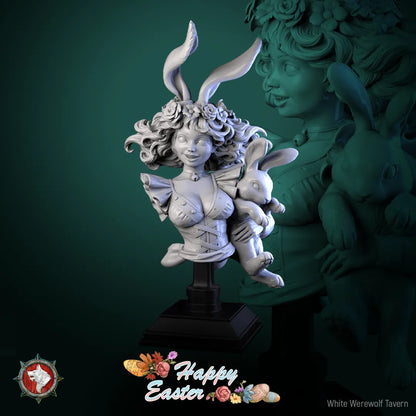 Easter Rabbit Bunny Girl | Gaming or Display Miniature | White Werewolf Tavern