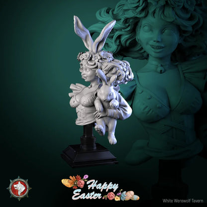 Easter Rabbit Bunny Girl | Gaming or Display Miniature | White Werewolf Tavern