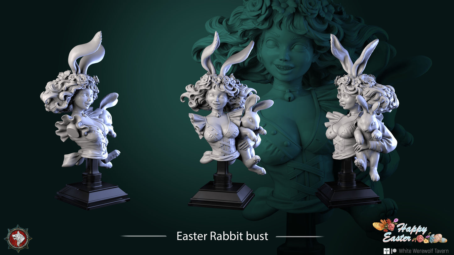 Easter Rabbit Bunny Girl | Gaming or Display Miniature | White Werewolf Tavern