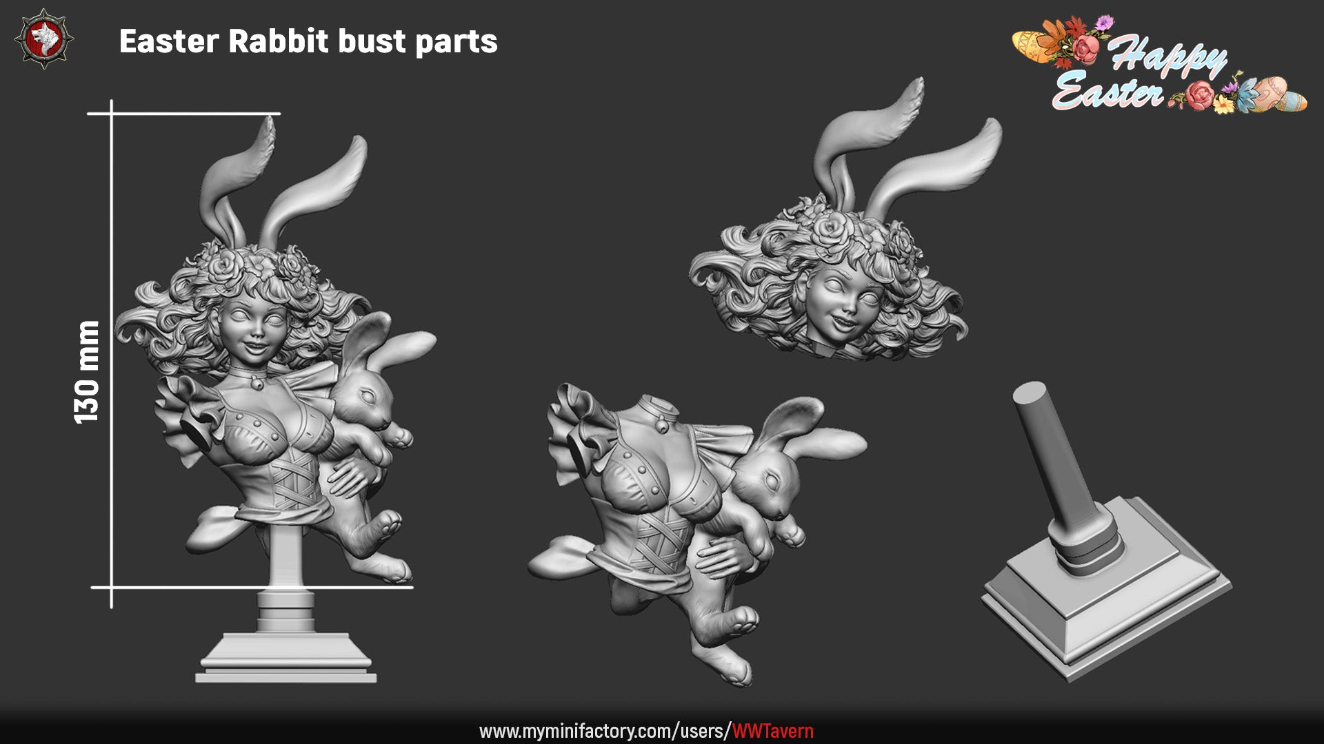 Easter Rabbit Bunny Girl | Gaming or Display Miniature | White Werewolf Tavern