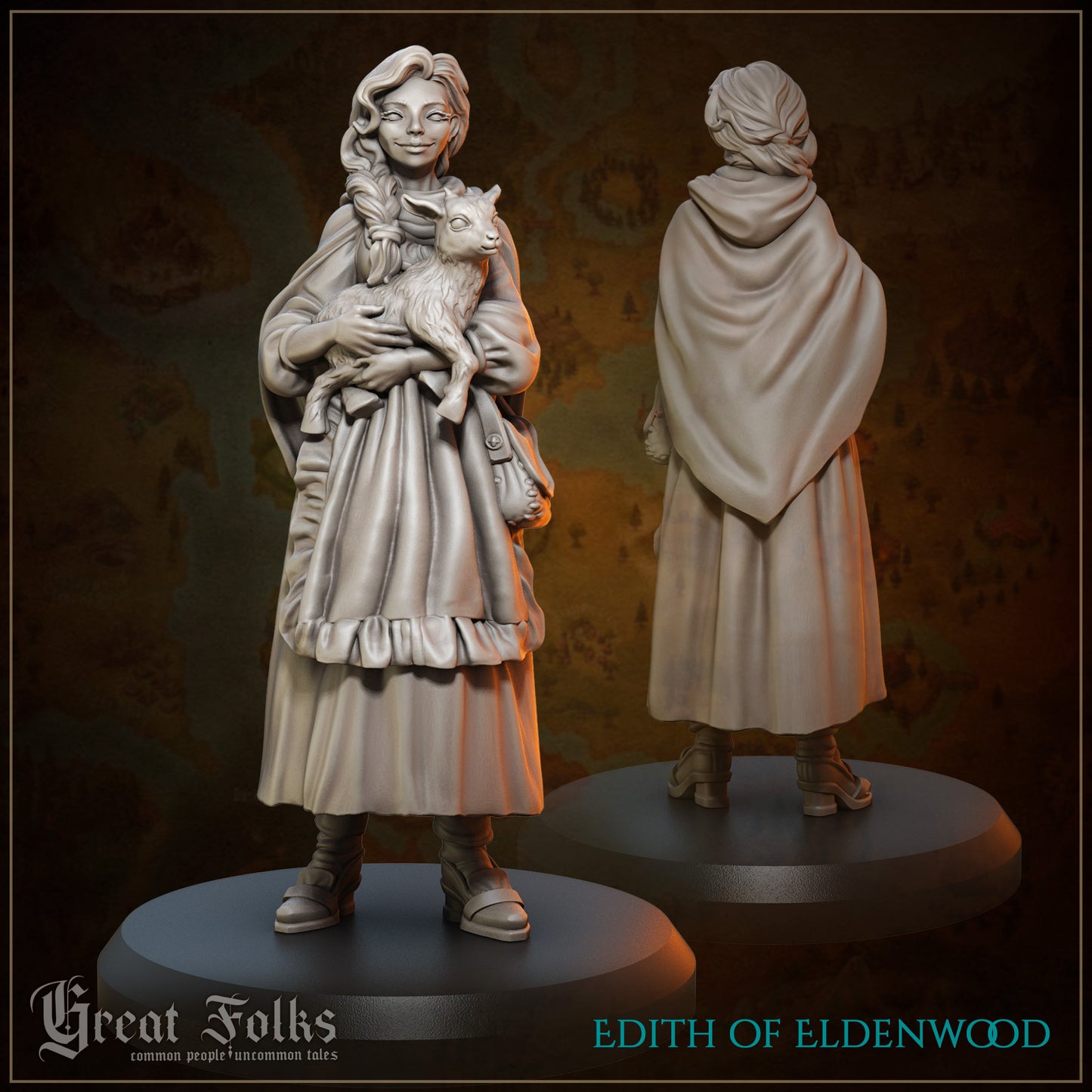 Great Folks Townsfolk, Part 1 | NPCs, Villagers, Children, Animals | Tabletop Gaming Miniatures Collection | Great Grimoire