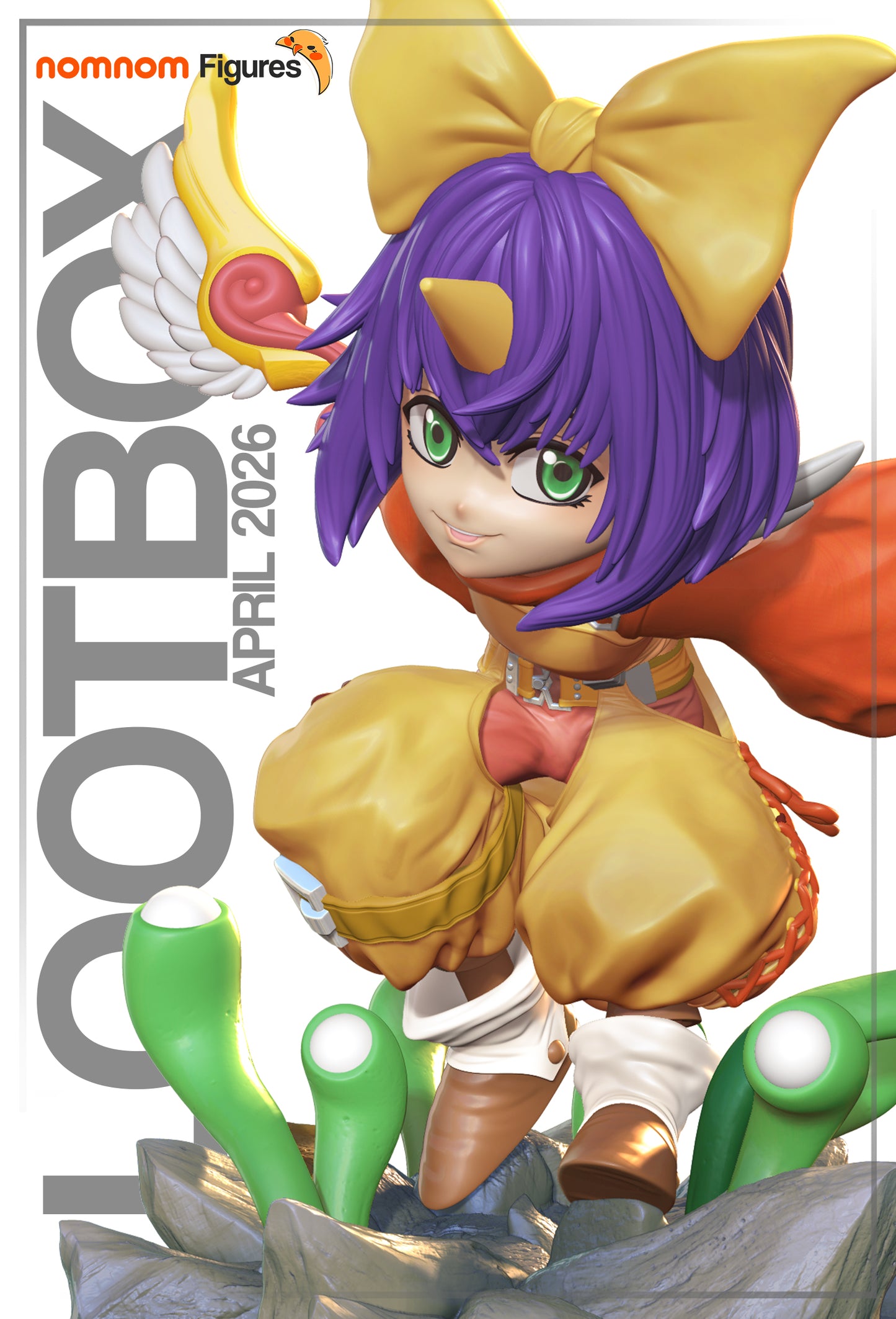 Resin garage kit figure of Spirited Little Hero by Tattles Told 3D, showcasing detailed anime-style design and craftsmanship.
