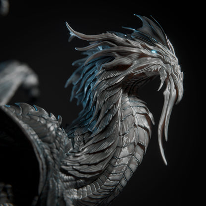 Elder Silver Dragon | D&D TTRPG Mini | Rescale Miniatures