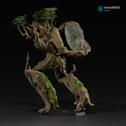 Detailed image of a Treefolk Ent miniature from Navarrete Studio, designed by Tattles Told 3D for tabletop gaming.