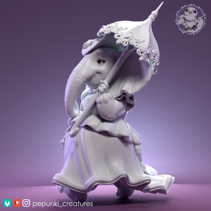 Elephant Lady | Tabletop or Display Scale | D&D Humblewood TTRPG Miniature | Pepunki Creatures