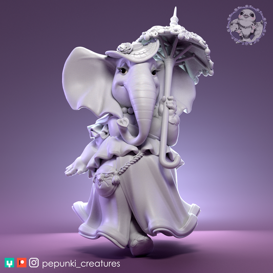 Elephant Lady | Tabletop or Display Scale | D&D Humblewood TTRPG Miniature | Pepunki Creatures