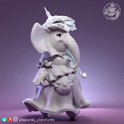 Elephant Lady | Tabletop or Display Scale | D&D Humblewood TTRPG Miniature | Pepunki Creatures