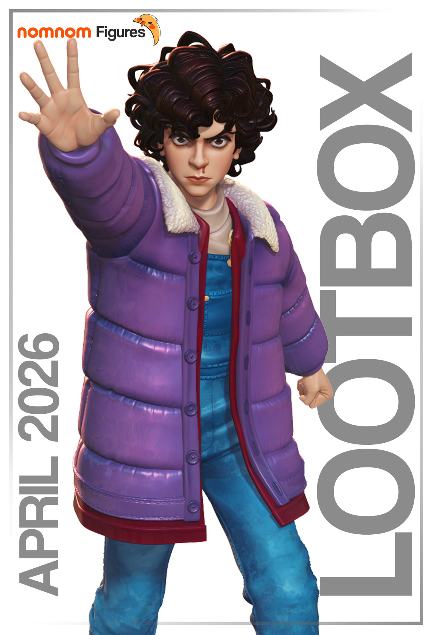 Resin garage kit figure of Eleven from Stranger Power, detailed anime fan art by Tattles Told 3D, displayed in beauty shot.