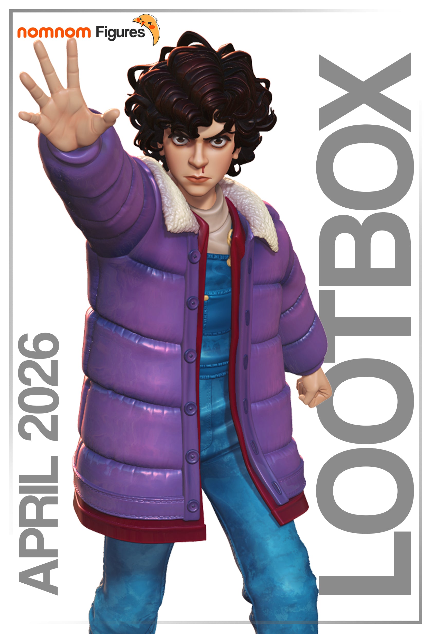Resin garage kit figure of Eleven from Stranger Power, detailed anime fan art by Tattles Told 3D, displayed in beauty shot.