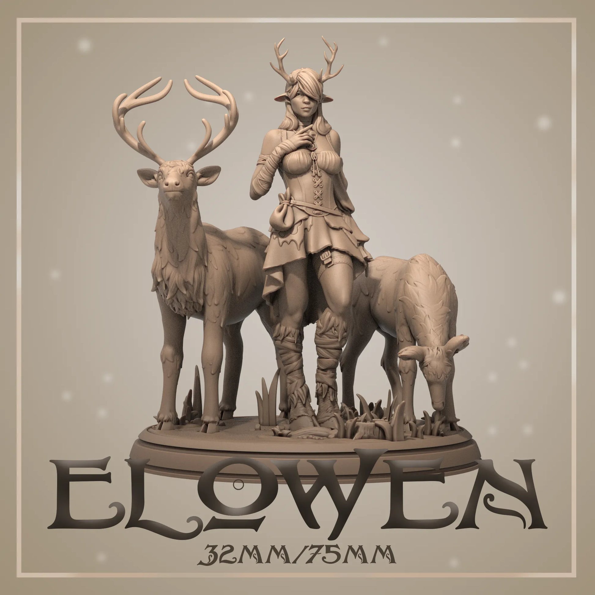 Elowen | Tabletop or Display Scale | D&D TTRPG Fantasy Miniature | Dungeons and Maidens