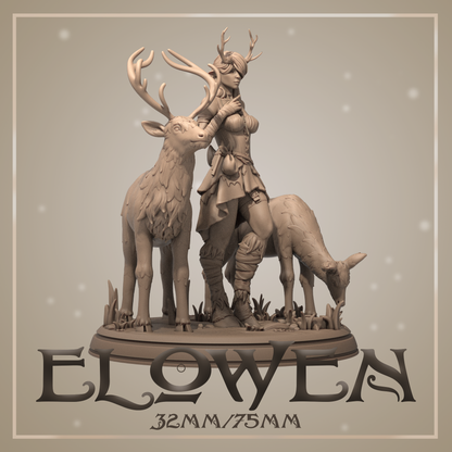 Elowen | Tabletop or Display Scale | D&D TTRPG Fantasy Miniature | Dungeons and Maidens