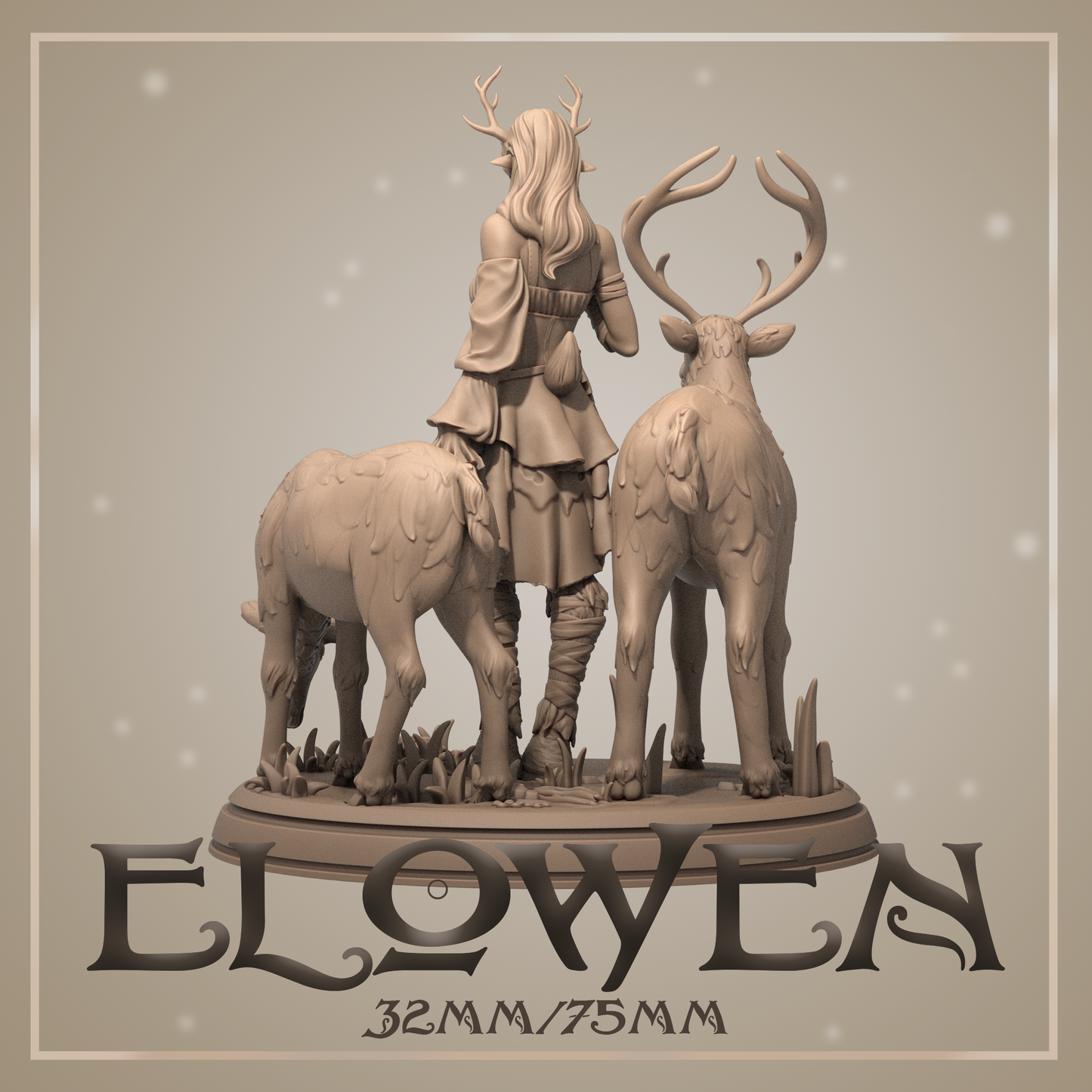 Elowen | Tabletop or Display Scale | D&D TTRPG Fantasy Miniature | Dungeons and Maidens