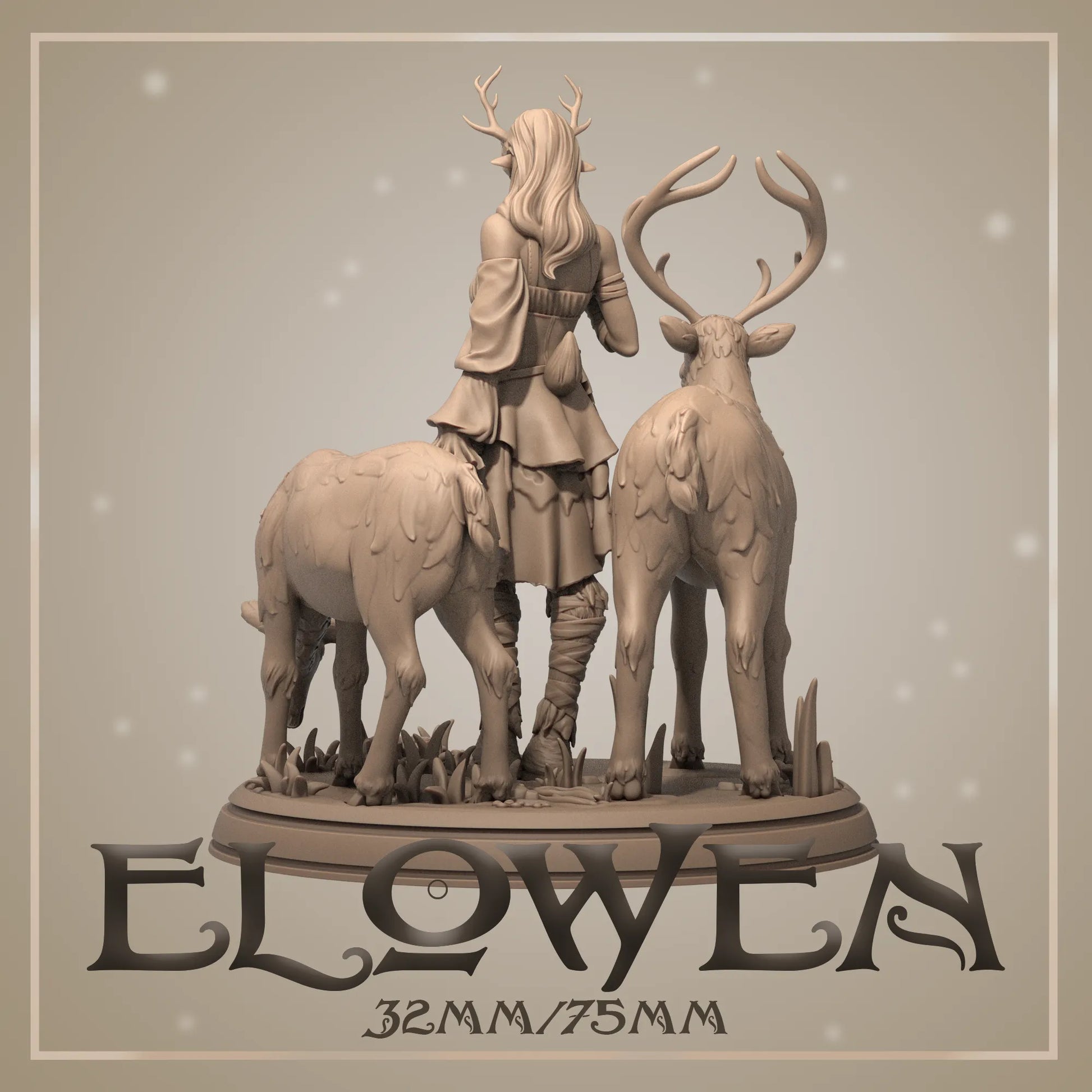 Elowen | Tabletop or Display Scale | D&D TTRPG Fantasy Miniature | Dungeons and Maidens